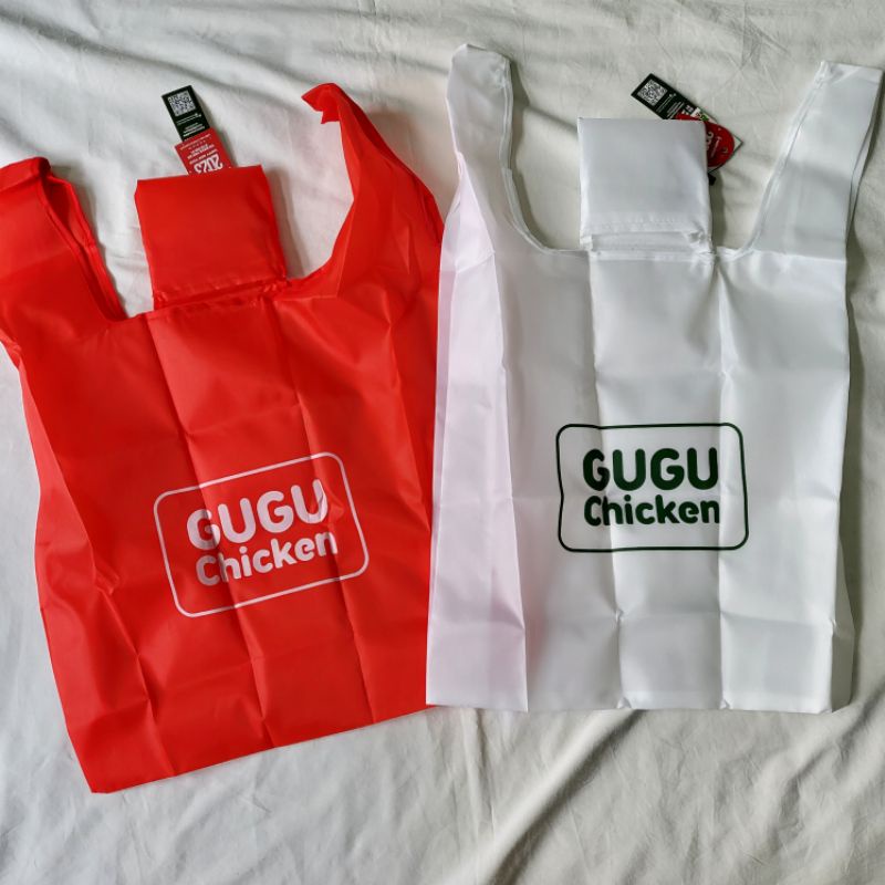 GUGU chicken Storage bag tote ถุงผ้า สำหรับใส่ผักผลไม้ พับเก็บได้ กระเป๋าใส่ของ