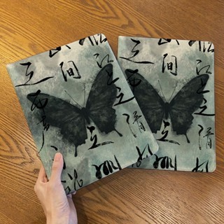 ┅✶❁เคสป้องกัน ipad10 air5 หมึกผีเสื้อ 10.9 นิ้วพร้อมช่องเสียบปากกา mini6 book style 8/9 generation flip cover 10.2