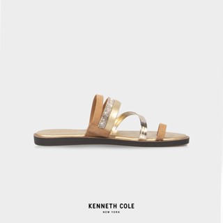 KENNETH COLE รองเท้าแตะผู้หญิง รุ่น SPRING TOE-LOOP JEWEL สีน้ำตาลอ่อน ( SAN - RLS1043MT-292 )