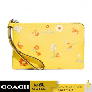 ของแท้ 💯% กระเป๋าสตางค์คล้องมือ COACH C8701 CORNER ZIP WRISTLET WITH MYSTICAL FLORAL PRINT (SVYEO)