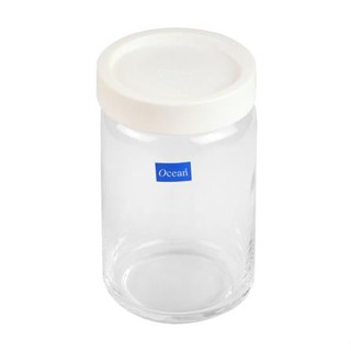 ขวดโหลแก้วกลมฝาดึง OCEAN POP JAR 0.75 ลิตร สีขาว