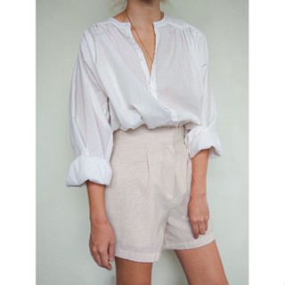 Berkely Henry neck blouse white