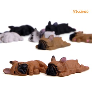 HOT_ 2 นิ้ว PVC Sleeping Dog ตุ๊กตาบูลด็อกฝรั่งเศสของเล่นตกแต่งรถ