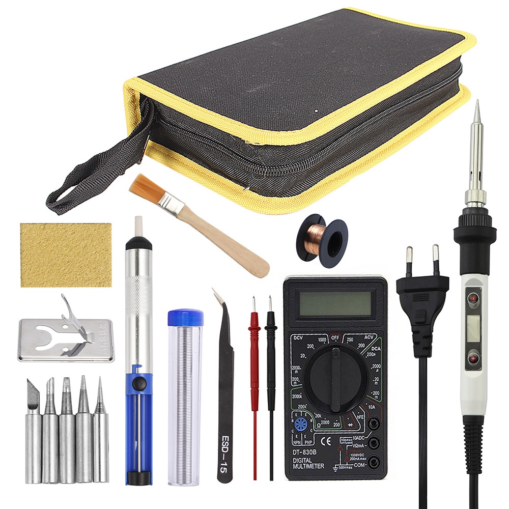 80W Soldering Iron Adjustable Temperature LCD Digital Electric Solder Rework Desoldering Pen Station