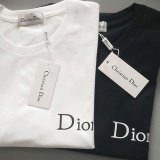 Dior เสื้อยืดคอกลม ผ้าฝ้ายแท้ ทรงหลวม สไตล์เกาหลี แฟชั่นฤดูใบไม้ผลิ และฤดูร้อน สําหรับผู้ชาย และผู้หญิง 2023