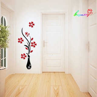 【AG】DIY Home Room Decor 3D Vase Flower Tree Wall Removable Decal 30x80cm