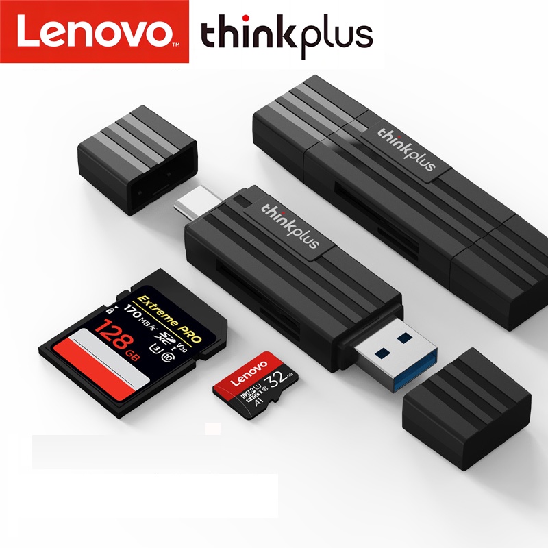 เครื่องอ่านการ์ด USB Lenovo ThinkPlus Type C OTG รองรับการ์ด SD/TF 2TB (TC101)