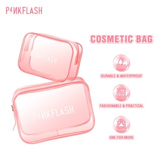 ✖✤Pinkflash กระเป๋าเครื่องสําอาง PVC ใส แบบหนา กันชื้น กันน้ํา ทนต่อการสึกหรอ อเนกประสงค์