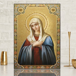 5D ภาพวาดเพชรเต็มรูปแบบของเพชร 2023 ใหม่ Virgin Mary รูปปักครอสติสปักเพชรภาพวาดมือ