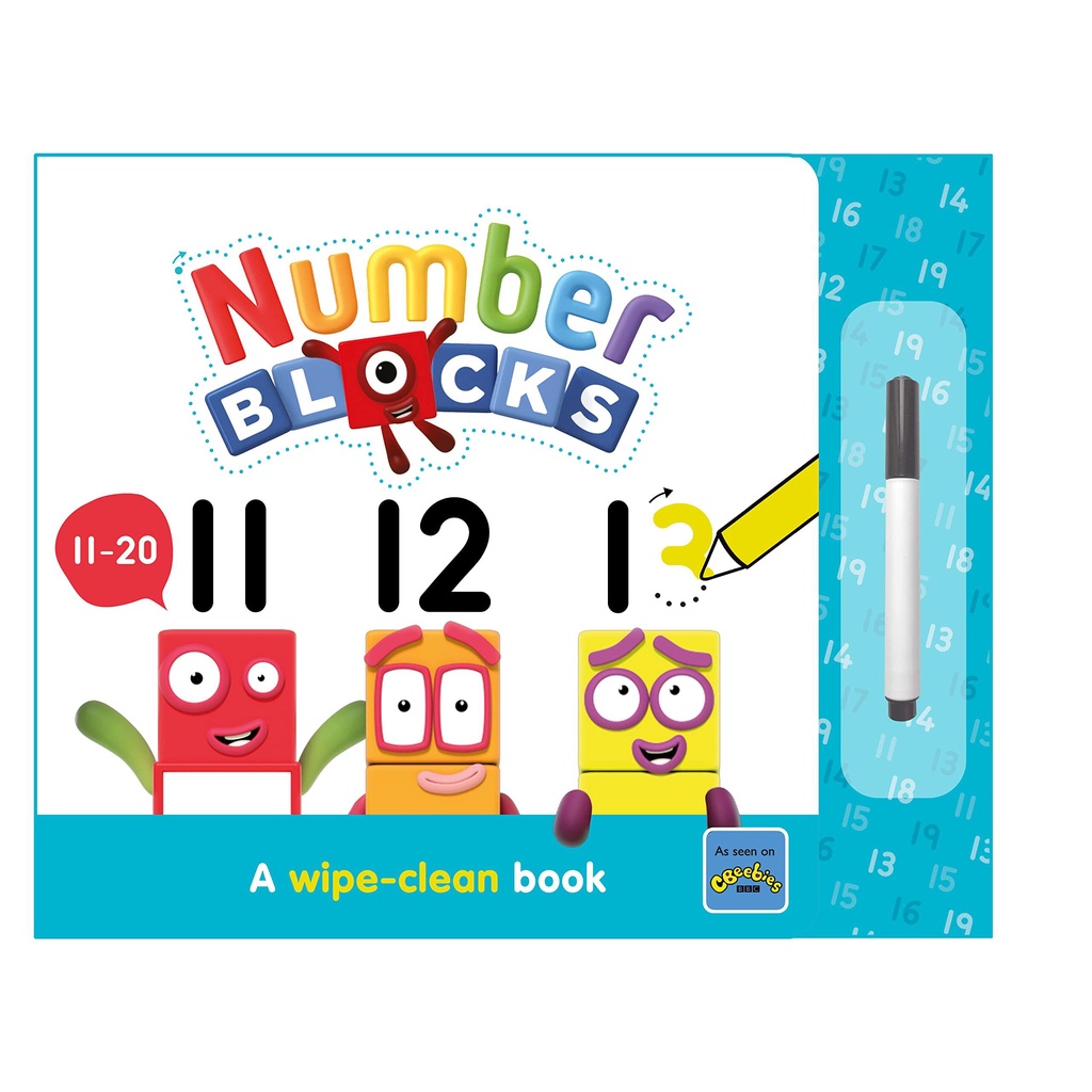 NEW! หนังสืออังกฤษ Numberblocks 11-20: a Wipe-Clean Book (Board Book) [Hardcover]