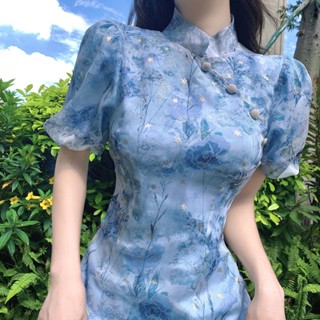 ชุดเดรส ขนาดเล็ก สไตล์ฝรั่งเศส qipao Dф qipao Dф 式 20234.5