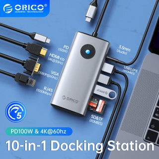 Orico Tpye C Dcoking Hub RJ45 HDMI VAG PD Port อุปกรณ์เสริมคอมพิวเตอร์แล็ปท็อป(PW11)