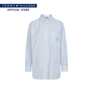 TOMMY HILFIGER เสื้อเชิ้ต ผู้หญิง รุ่น WW0WW35137 C1O - สีน้ำเงิน