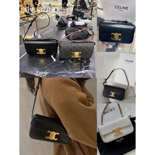 แบรนด์ใหม่ 100% ของแท้ CELINE Triomphe กระเป๋าสะพายข้าง