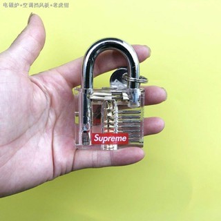 Supreme Creative Personality Transparent Lock 20SS Transparent Lock Metal Key Lock Pendant Padlockอุปกรณ์เสริมที่ทันสมัย