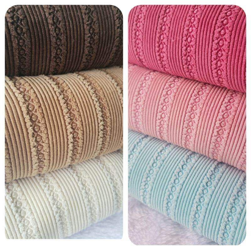 ผ้าลูกฟูก ทอลาย เกรดพรีเมี่ยม ผ้านิ่ม สีไม่ตก (ยาว90*กว้าง150เซน)