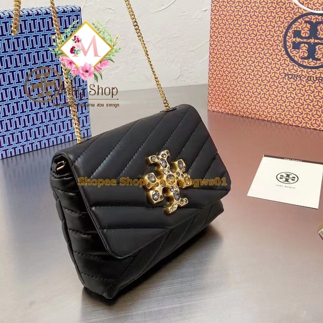 Tory Burch Kira Chevron Embellished Mini Bag รุ่นใหม่ล่าสุด หนังแกะ กระเป๋าโซ่ กระเป๋าแฟชั่น กระเป๋าสะพายไหล่