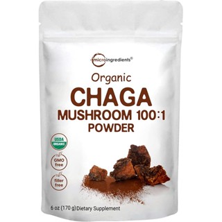 US Direct Mail Microingredients Chaga Powder สมดุลน้ำตาลในเลือด Inonotus Chaga Immune Health 170g#โกโก้ ld#โกโก้ l d