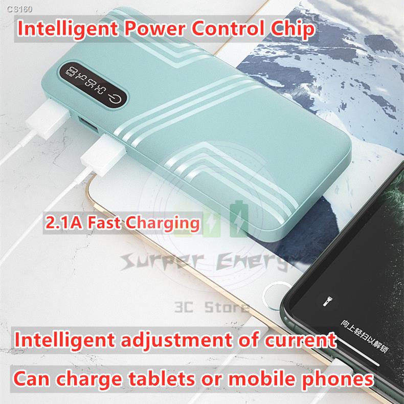 50000mAh Power Bank Full Capacity Mini Powerbank Portable 3USB Fast Charging Digital Display Slim Batteries
