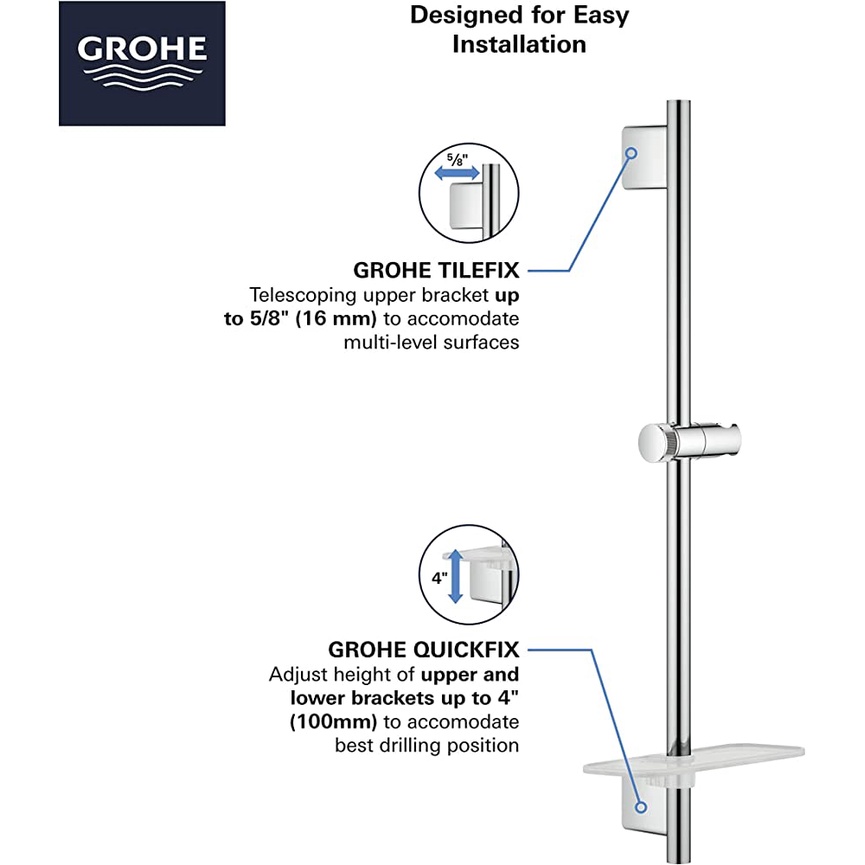GROHE RSH SMART ACTIVE sliding bar 90 cm. 26603000 shower faucet, water valve, bathroom Accessory toilet parts