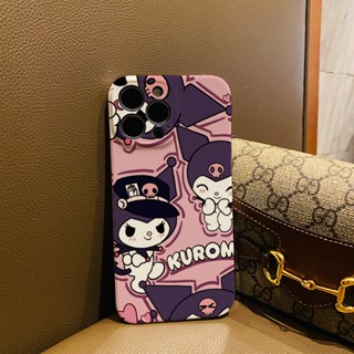 ฟิล์มแข็ง เคส iphone 14 pro Max 11 13 12 7Plus 8 X XS Max การ์ตูนน่ารัก คุโรมิ เคสกันกระแทก