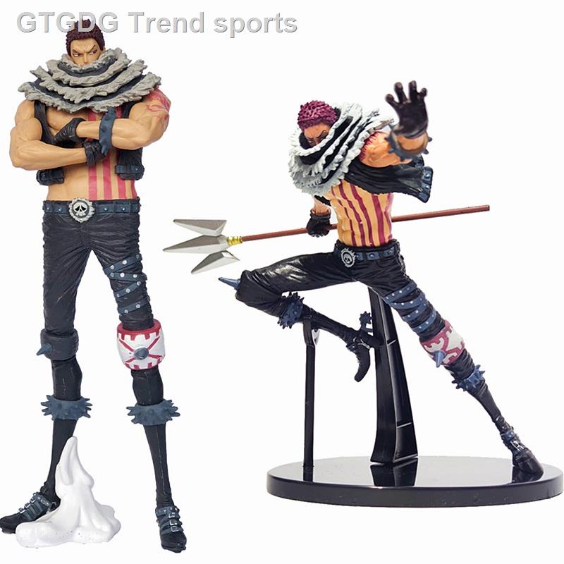 ◐16.5-25CM Anime Figure One Piece Charlotte Katakuri Action Figure Model Cross The Hand And Fight Statue Collection Toys