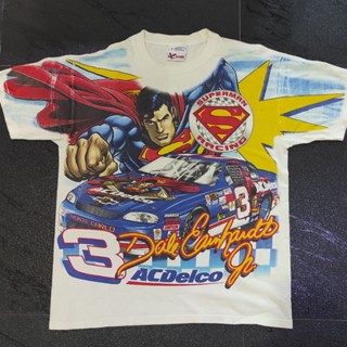 🥇เสื้อยืด NASCAR วินเทจ OVP SUPERMAN racing team no.3 ปี 1999  น่าสะสม สภาพดีๆหายากครับ🏆 .