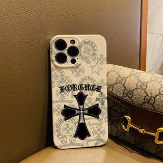 ฟิล์มแข็ง เคส iphone 14 pro Max 11 13 12 7Plus 8 X XS Max แฟชั่น ฉลากสีดํา เคสกันกระแทก