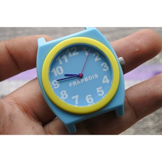 นาฬิกา Vintage มือสองญี่ปุ่น FRAPBOIS 2001 ระบบ QUARTZ UNISEX ทรงสี่เหลี่ยม เคสสีน้ำเงิน หน้าสีน้ำเงิน หน้าปัด 41มม