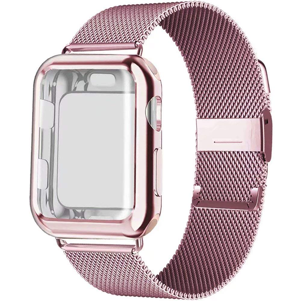 สายนาฬิกา applewatch เคส + สายสำหรับ Apple Watch Band 44mm 40mm iWatch 42mm 38mm milanese loop สร้อยข้อมือ correa apple