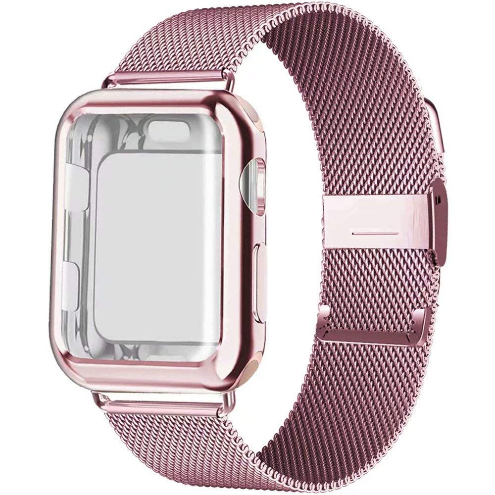 สายนาฬิกา applewatch เคส + สายสำหรับ Apple Watch Band 44mm 40mm iWatch 42mm 38mm milanese loop สร้อย