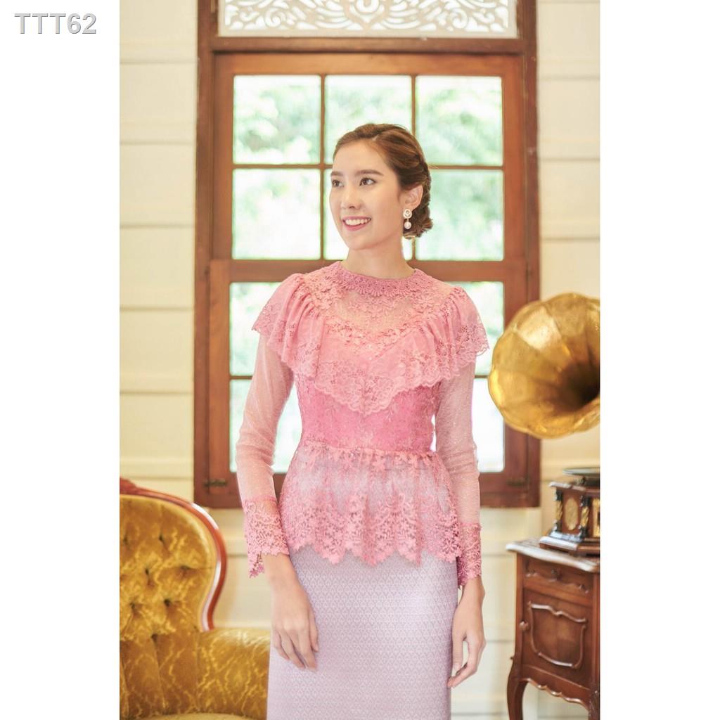 ❦∋Carisa ชุดไทย เสื้อไทย ร5 ลูกไม้เกรดพรีเมี่ยม รัชกาลที่ 5 สำหรับใส่ออกงาน งานบุญ งานแต่ง [1809]