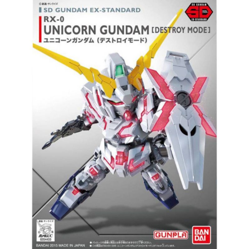 SD​ EX-STANDARD RX-0 UNICORN GUNDAM(DESTROY MODE)​ลิขสิทธิ์แท้​ Bandai​ ของใหม่ยังไม่ประกอบ​ มีพร้อม