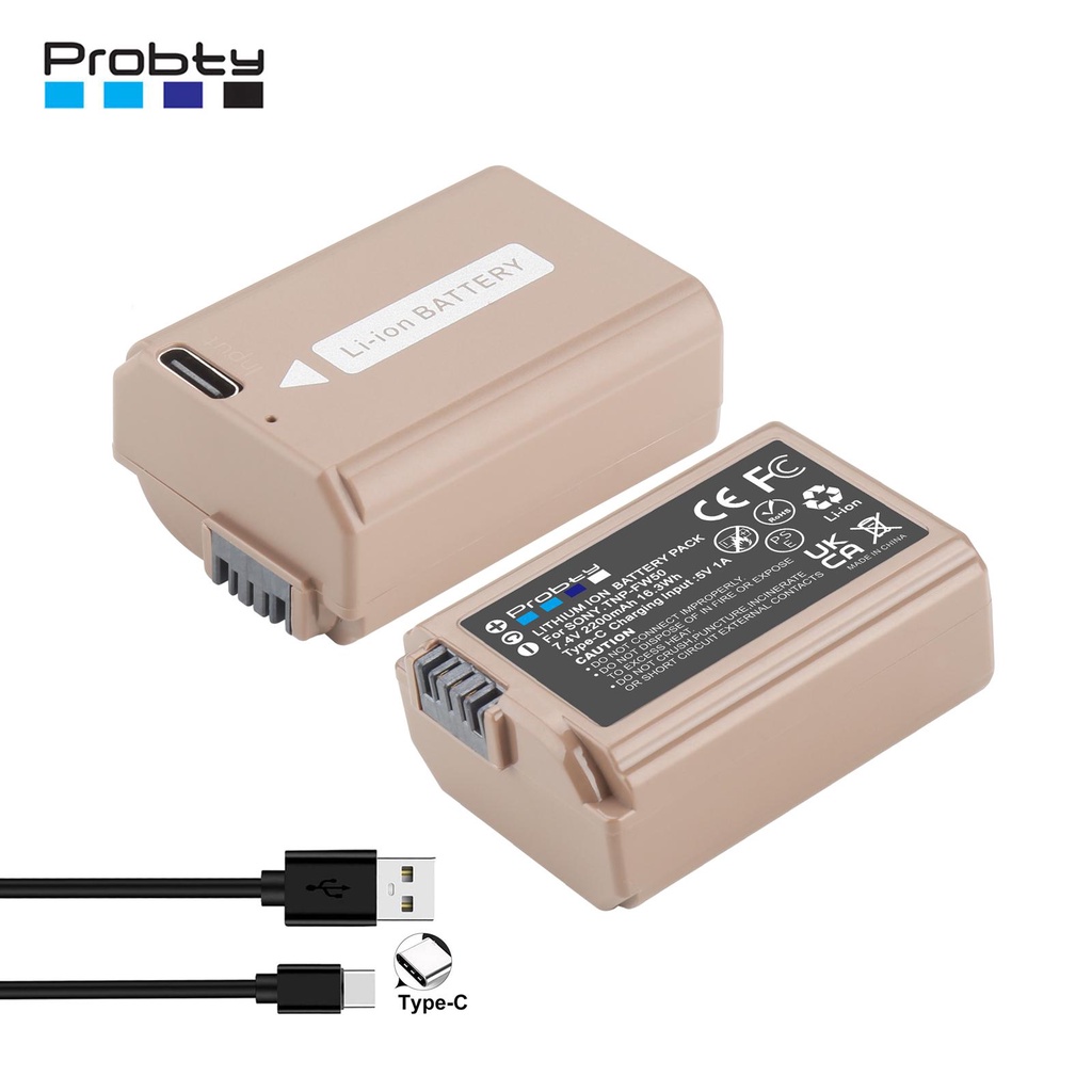 2200MAh NP แบตเตอรี่ NPFW50พร้อม Type-C ชาร์จ Inpu สำหรับ Sony NP-FW50 A6000 A6400 NEX-3N FW50 A3000