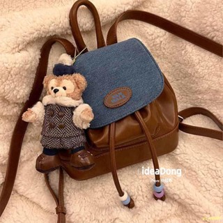 จัดส่งทันที❤VANWALK Ranch Retro Denim Girl Backpack กระเป๋าเป้สะพายหลังขนาดเล็ก กระเป๋านักเรียน