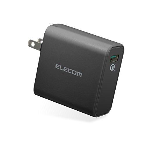 Elecom Mpa-Acuq01Bk ที่ชาร์จ Ac / ชาร์จเร็ว 3.0 สอดคล้องกับ Usb 1 พอร์ต สีดํา
