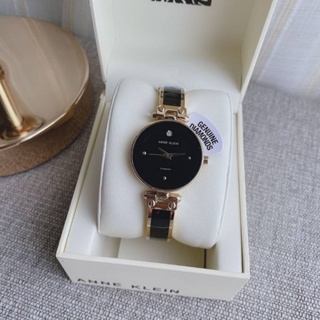 ⌚💚นาฬิกาข้อมือ ทรงกำไล Anne Klein Womens 
AK/1980BKGB
Diamond-Accented Dial Black and Gold