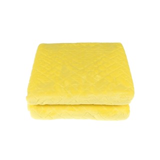 THE RICH BUYER  ผ้าห่มฟลีซ 150x200 ซม. สีพื้น สีเหลือง ผ้าห่ม