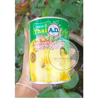 #สับปะรดแว่นในน้ำเชื่อมตราไทยเอดีPineapple-Sliced-in-Syrup น้ำหนักสุทธิ 565กรัม