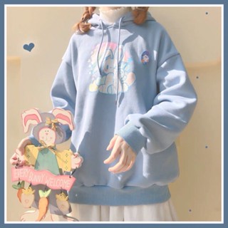 ☀เสื้อฮู้ดผู้หญิง แนวเกาหลี เนื้อผ้าสำลี ใส่สบาย เสื้อฮู้ดมีหมวกด้านหลัง