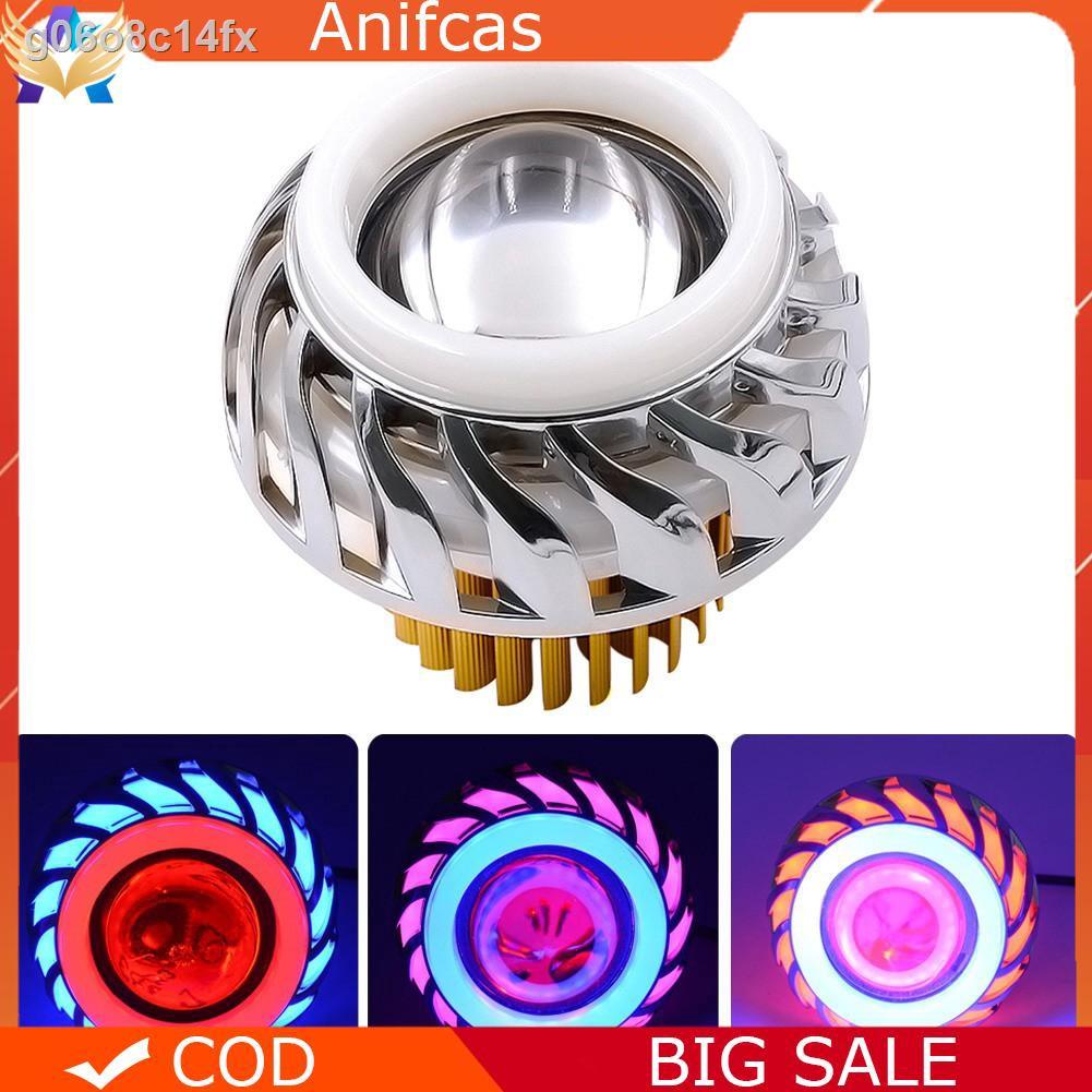 COD☑12V-85V LED Dual Halo Motorcycle Projector Hi/Lo Beam Angel Devil Eyes Headlight