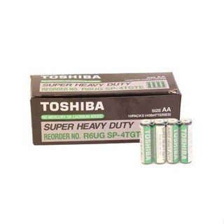 ถ่านคาร์บอนซิงค์ AA Toshiba Super Heavy Duty R6UG 1 กล่อง 40 ก้อน ออกใบกำกับภาษีได้