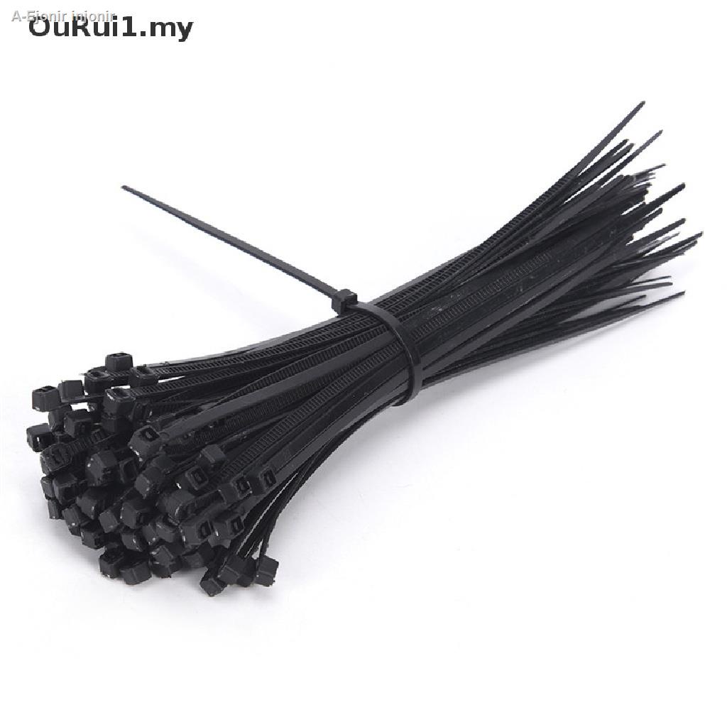 {FCC} 100pcs cable ties tie wraps nylon zip ties self locking strapping line ligation