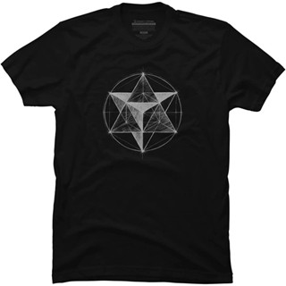 Design By Humans Mens Star Tetrahedron By Spillu T-shirt - - : เสื้อผ้า รองเท้า และเครื่องประดับ