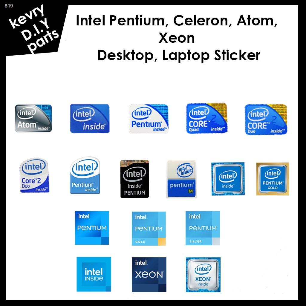 Intel Pentium Gold, Xeon, Pentium Dual Core, Core 2 Quad, Core 2 Duo, Celeron, Atom Laptop Desktop Label CPU Sticker