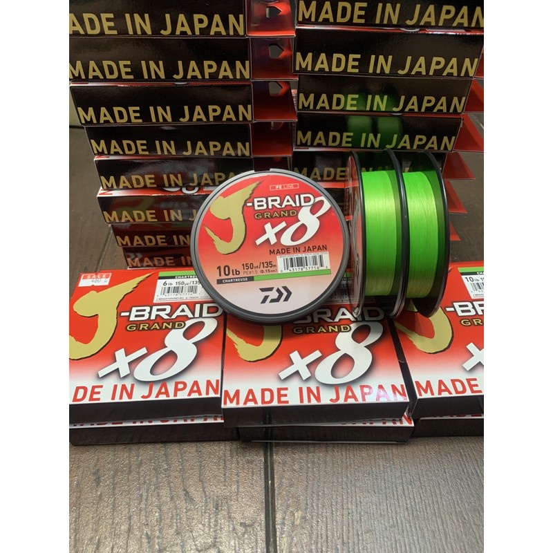 New DAIWA J-BRAID GRAND Fishing Line 150M 8 Strands Braided PE