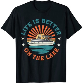 เสื้อยืดกัปตันเรือ Life Is Better On The Lake Pontoon