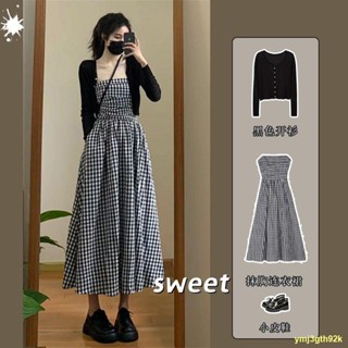 🎀SPOT#💯High-end tube top dress กระโปรงยาวแขนกุดของผู้หญิงใหม่