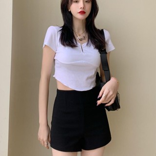 🎀XS-4XL🎀ใหม่; เวอร์ชั่นเกาหลี; กางเกงขาสั้น; ผู้หญิง; หน้าร้อน; การสึกหรอภายนอก บาง; น้อย; ป้องกันแสง; กางเกงขายาวนิรภ
