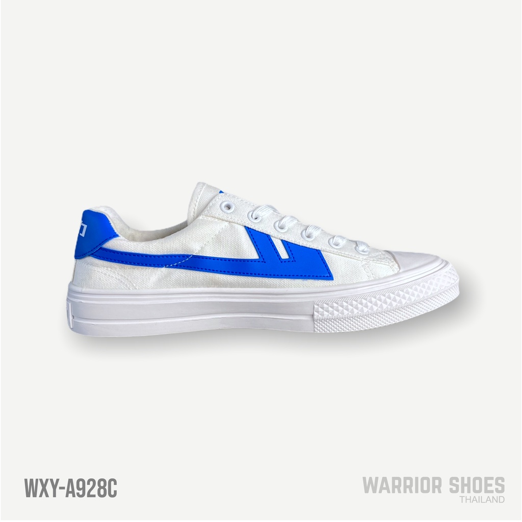 ▣♝™Warrior shoes รองเท้าผ้าใบ รุ่น WXY-A928C สี Blue/ Whiteรองเท้าผ้าใบผู้ชาย